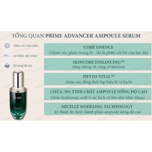 Xả kho - Serum Ohui xanh chống lão hóa giảm nếp nhăn Ohui Prime 1ml date 2023