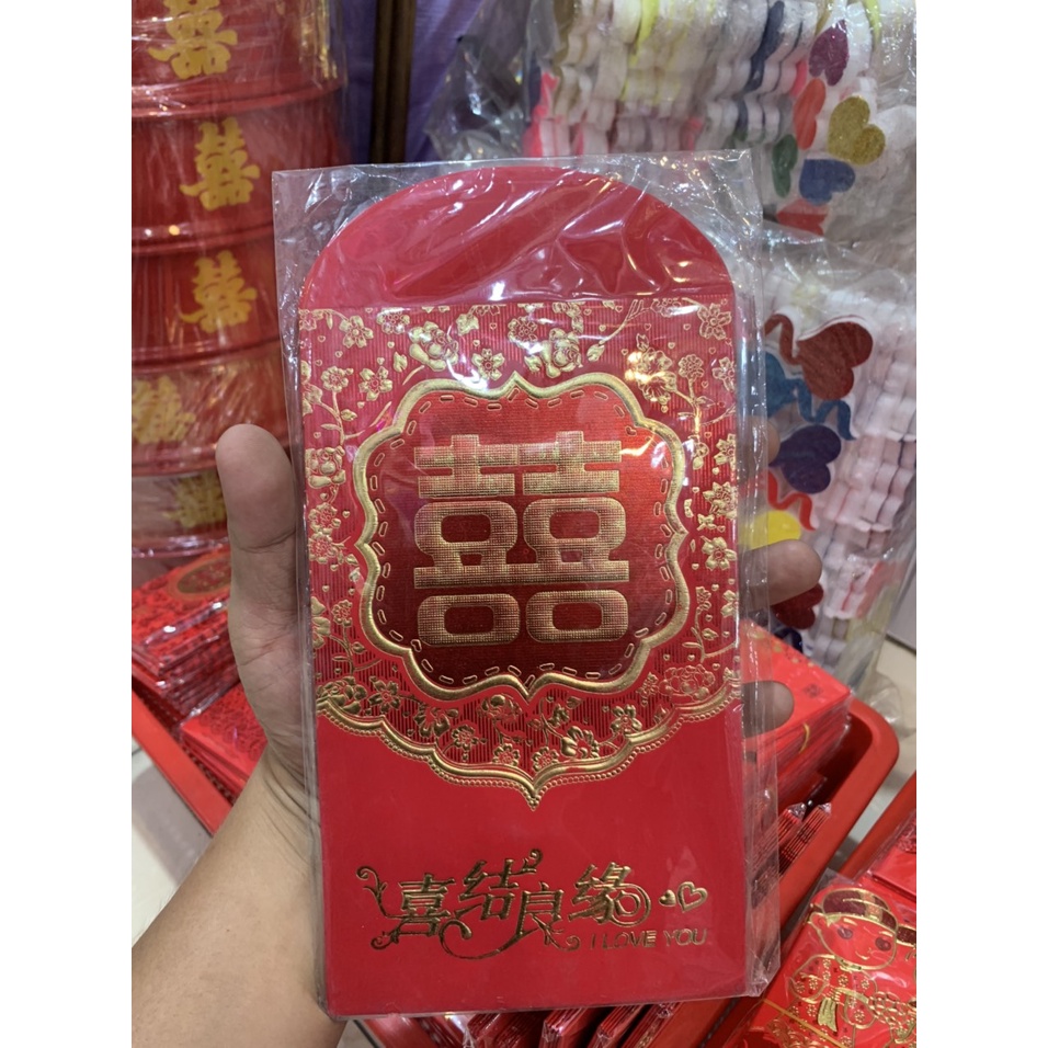 Bao nạp tài, lì xì đám cưới giấy nhung dày đẹp