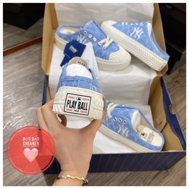 -Thể thao nam nữ [FREE SHIP]Sục mlb ny xanh dương 36-40 full Bill full box