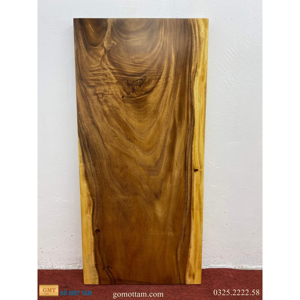 Mặt bàn học, bàn sofa gỗ me tây nguyên tấm dài 1,07m rộng 50cm dày 5cm
