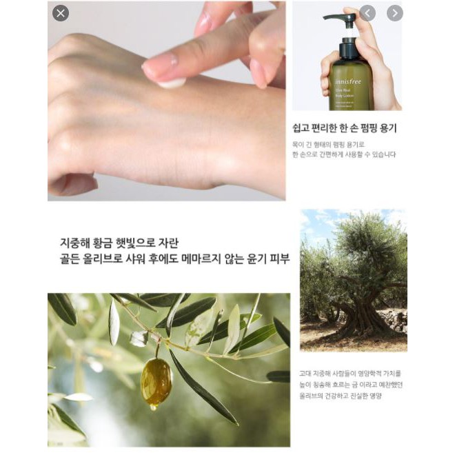 (Mẫu mới) Sữa Dưỡng Thể Từ Oliu Innisfree Olive Real Body Lotion 300ml