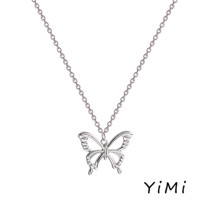 Vòng cổ Mặt Hình Bướm Xếp Chồng Phong Cách Hip Hop Thời Trang Thu Đông Cho Nữ