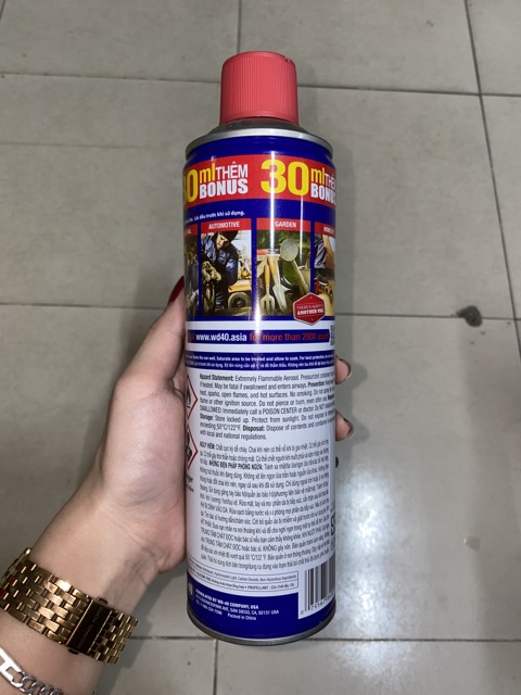 Chai Xịt Chống Rỉ Sét Và Bôi Trơn WD-40 Chai Lớn 412ml(+30ml)