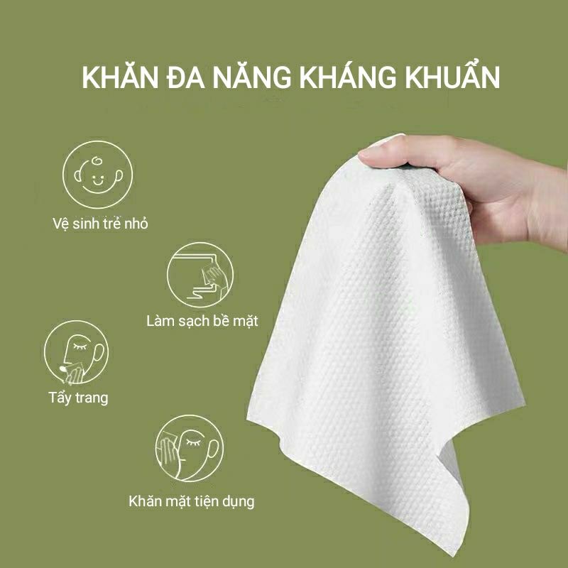 MẪU MỚI Túi Khăn Lau Mặt Khô Cottton Cao Cấp Dùng 1 Lần XISHAN NAINAI Xanh Bơ Khăn Mặt Tẩy Trang Đa Năng Cuộn Khăn Rút