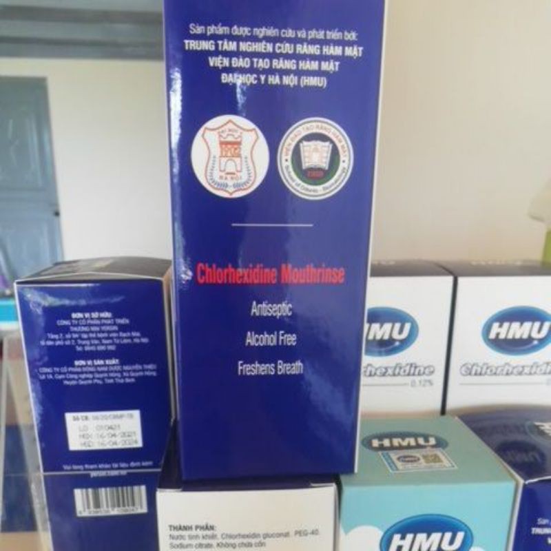 combo 3 xúc miệng HMU, Diệt khuẩn vùng họng, miệng