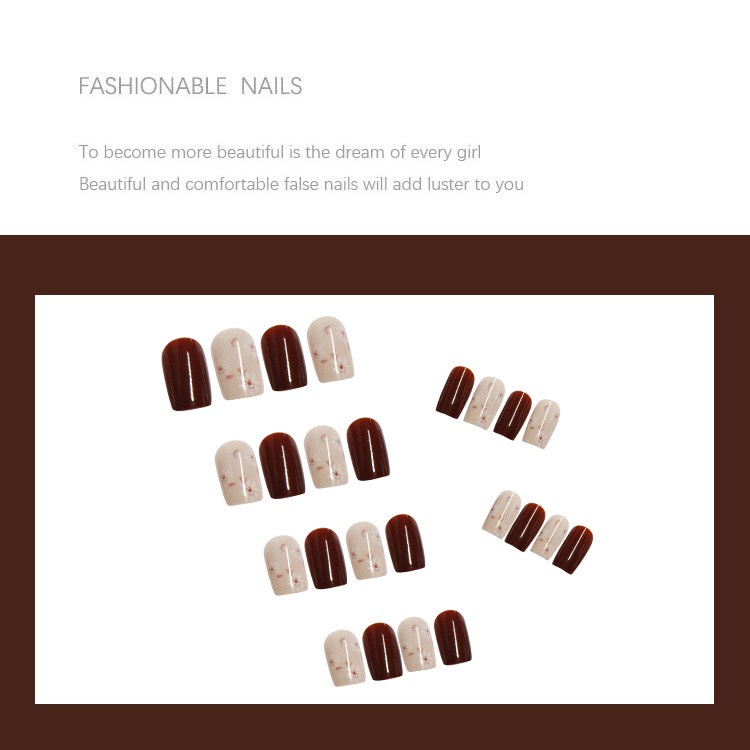 Set 24 móng tay 3D chống nước vẽ nghệ thuật màu sắc đẹp Nail Mây ZB