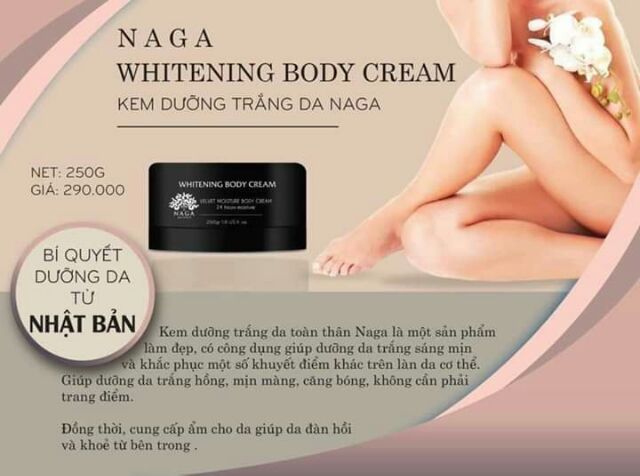 Body kích trắng Naga mỹ phẩm sạch nguyên liệu 100% từ Nhật Bản