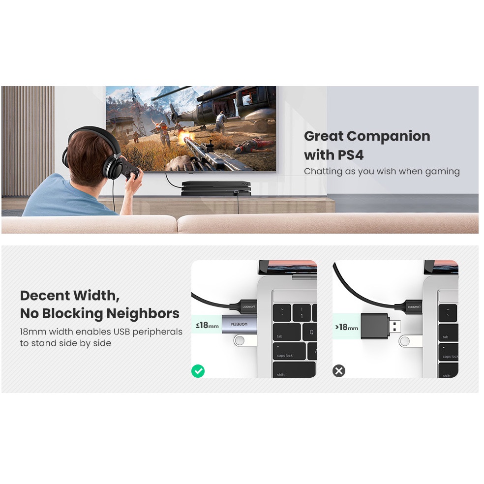 Cáp chuyển USB 2.0 to 3.5mm Ugreen 80864