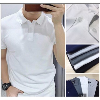 Áo thun Polo nam ngắn tay có cổ MÀU TRẮNG