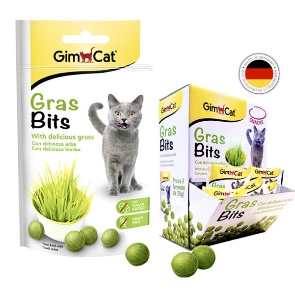 Bánh thưởng cho mèo snack Gimcat 50gr, viên phô mai cheezie cỏ mèo grasbits pouch Con Mèo Xiêm