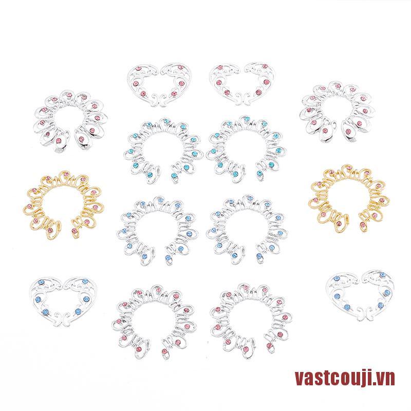 Bộ 2 Vòng Kẹp Núm Vú Giả Bằng Thép Không Gỉ Không Cần Khoan Lỗ