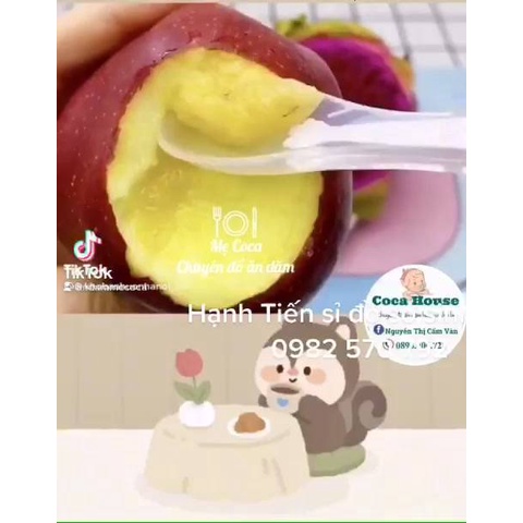 Thìa ăn dặm 2 đầu cho bé kèm hộp đựng