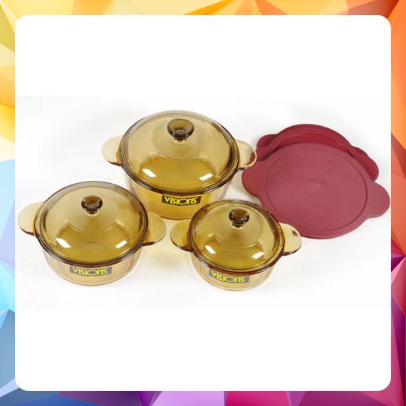 Bộ 3 nồi thủy tinh Pháp Visions VS-336