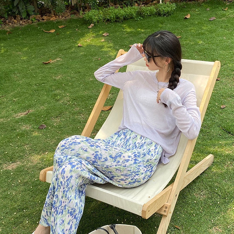 Áo thun tay dài màu sắc thời trang mùa hè cho nữ