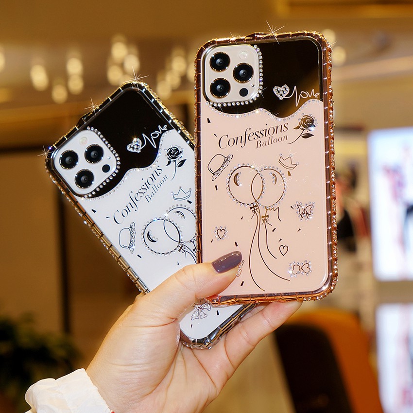 Ốp Điện Thoại Đính Đá Lấp Lánh Cho iphone 11 12 13 pro max 12 mini x xr xs max 7 8 plus