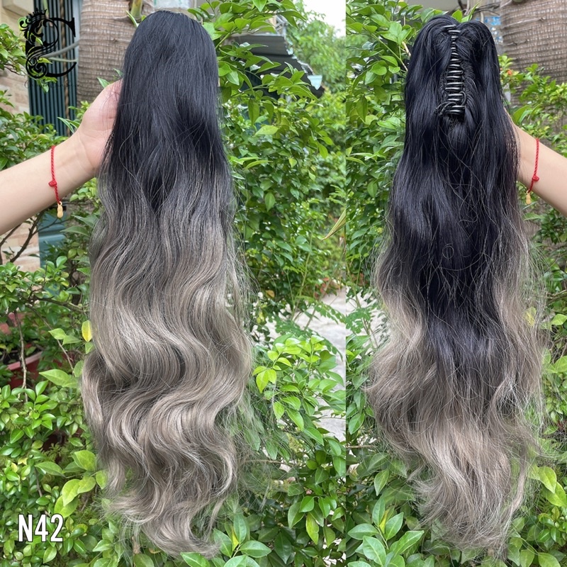 &lt;KÈM CLIP&gt; Ngoạm xù sóng nhuộm ombre n42