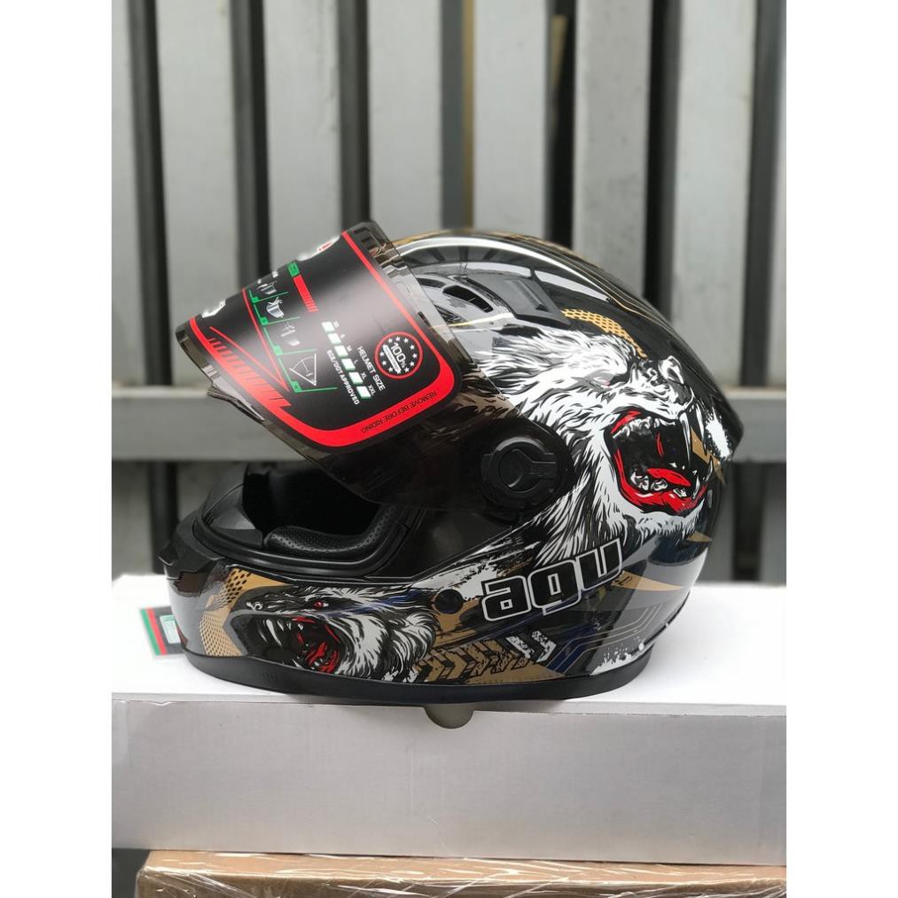 Mũ Bảo Hiểm Agu Tem Sói Tặng Sừng Và Đuôi Gió - ASA HELMETS
