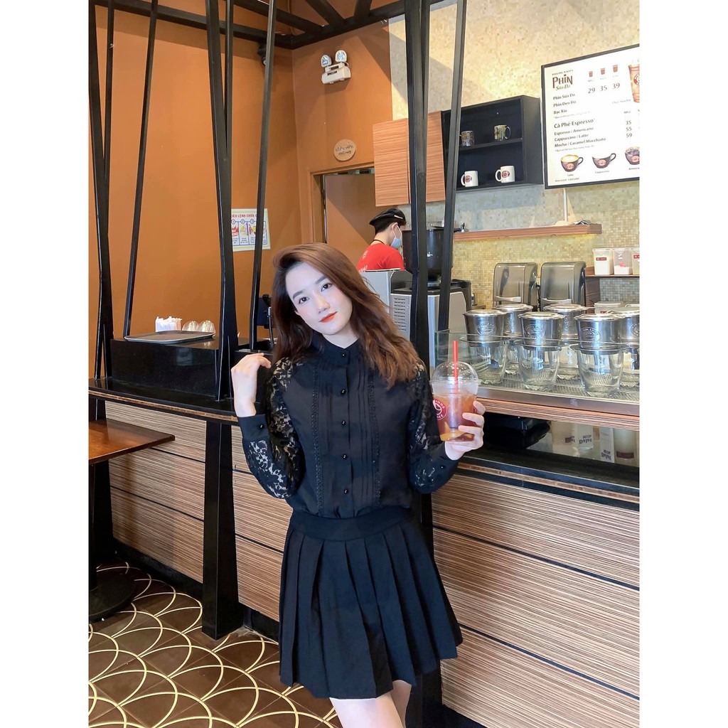 Sơ Mi Phối Tay Ren Ricci thiết kế chất liệu lụa cao cấp mềm mát màu hè |  RICCI OFFICIAL | BigBuy360 - bigbuy360.vn