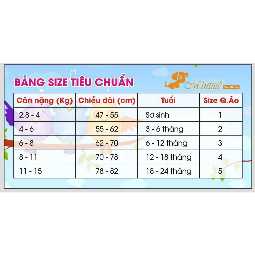Set 2 áo sơ sinh cho bé cài giữa trắng tay ngắn, vải 100% cotton, thương hiệu MINTUU
