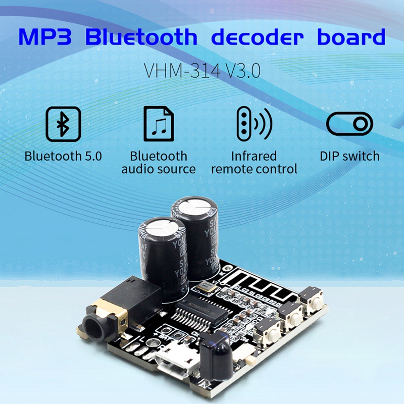 Bảng mạch thu âm thanh Bluetooth V3.0 VHM-314 5.0 Mp3 kèm EQ E và IR