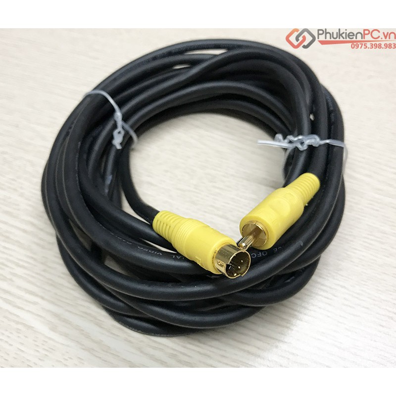 Cáp 4Pin S-Video sang AV RCA dài 5 mét, cho máy siêu âm, nội soi. Cáp chuyển đổi 2 chiều AV RCA to SVideo Cable 5M