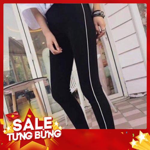 Quần legging sọc trắng nhỏ