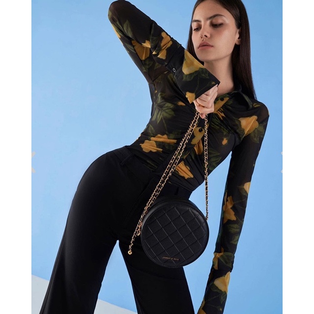 Túi ô trám tròn dây đeo chéo sz 18cm