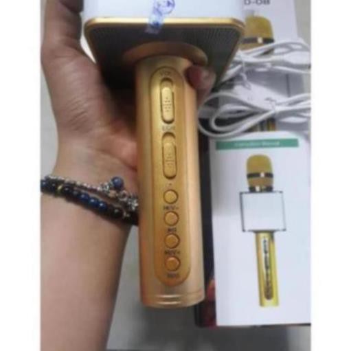 Mic Karaoke không dây SD-08 kèm loa bluetooth hàng loại 1 âm thanh cực chuẩn PB 2021