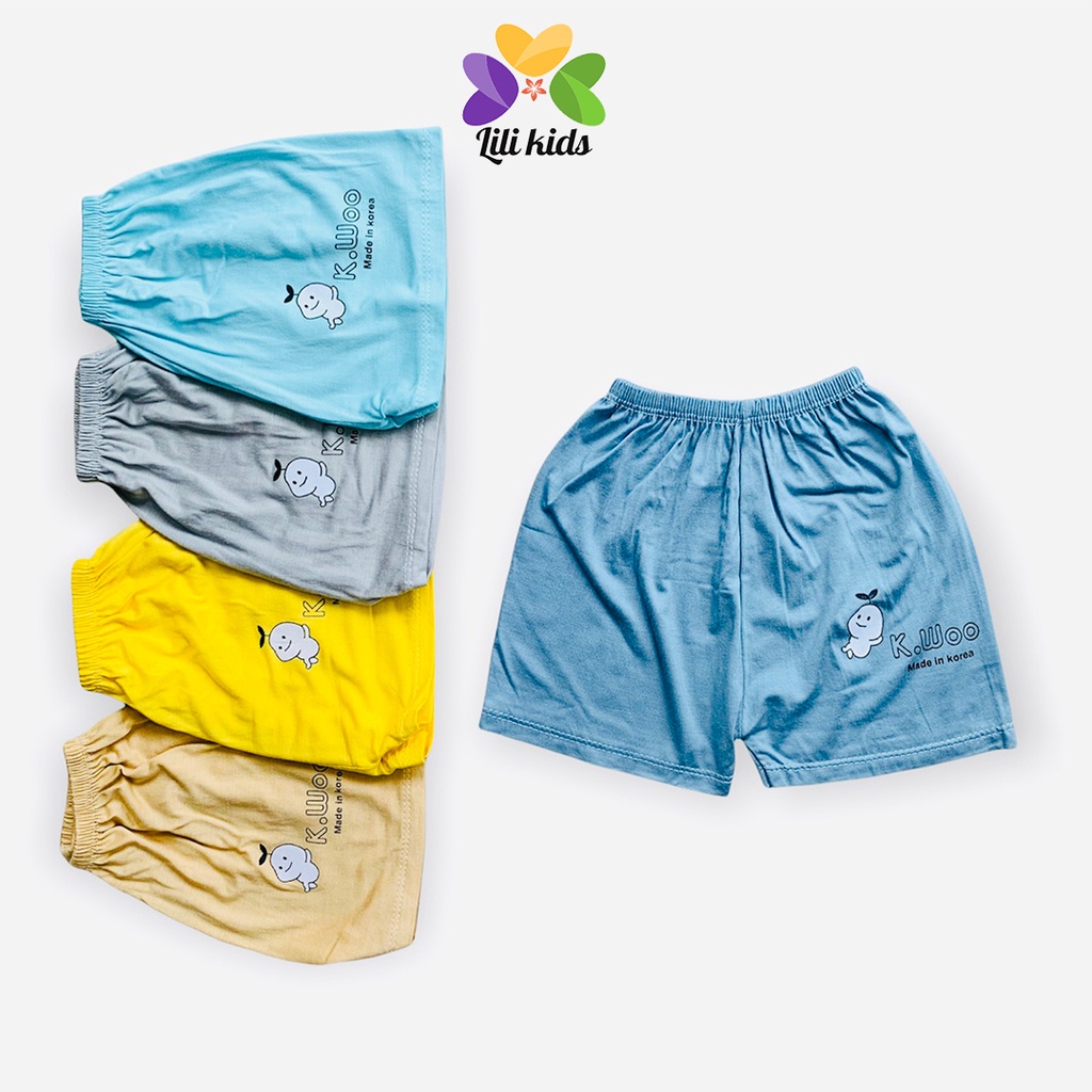 Quần đùi chục cho bé gái và bé trai màu xanh đậm LILIKIDS Quần đùi chất thun lạnh QC04.2