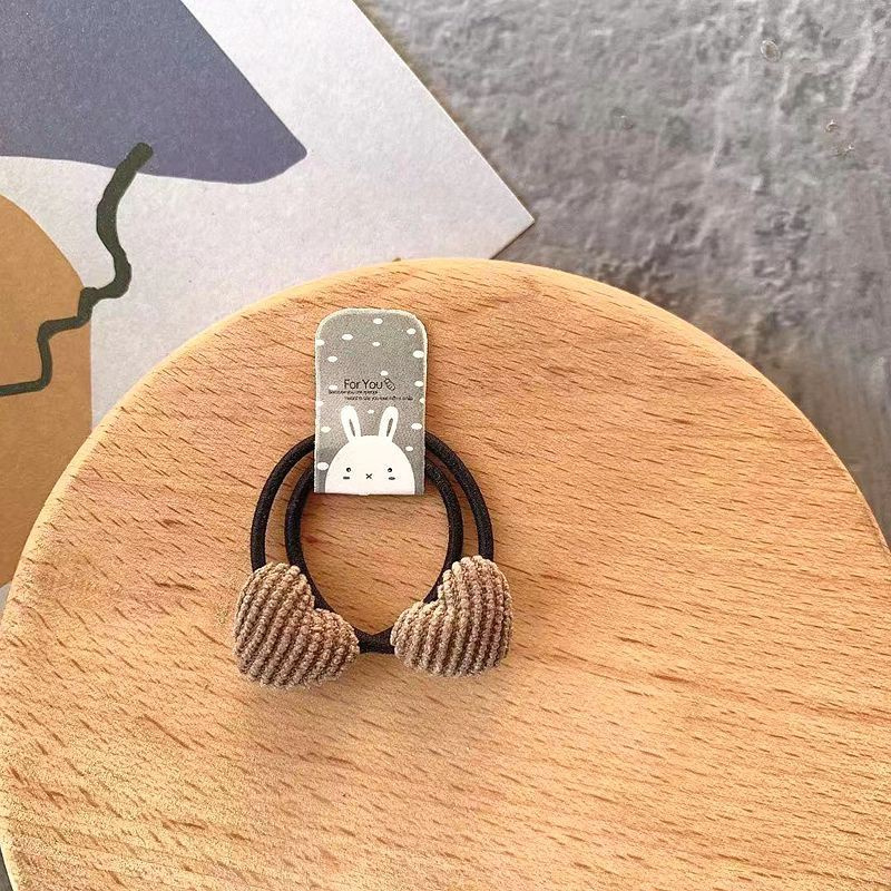Set 2 dây thun cột tóc đính mặt hình học đa dạng bằng nhung cho bé gái