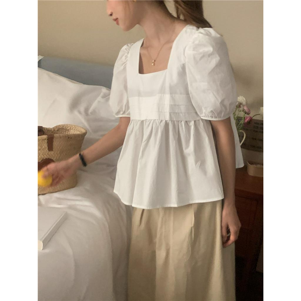 Áo Sơ Mi Tay Ngắn Cổ Vuông Phong Cách Mới 63088