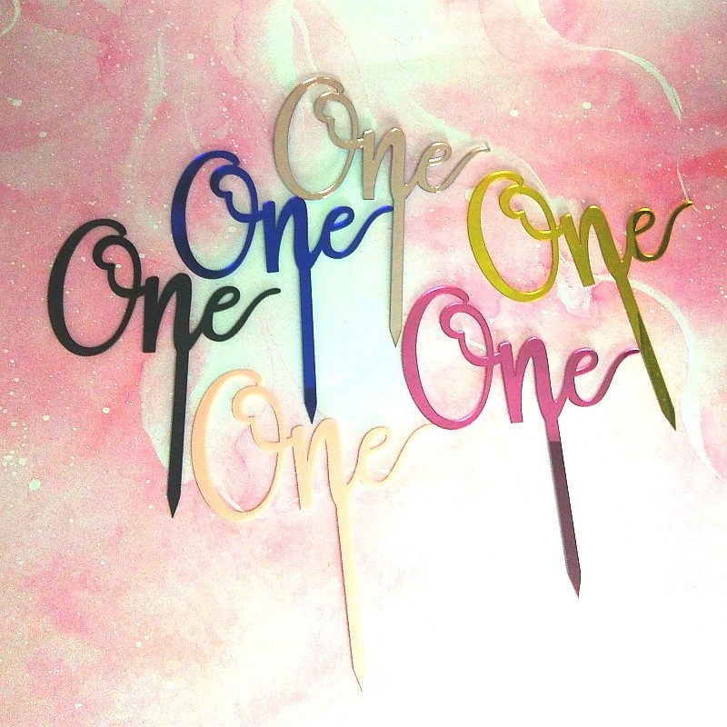 Topper Trang Trí Bánh Kem Bằng acrylic Hình Chữ ONE boy / Girl 1 #