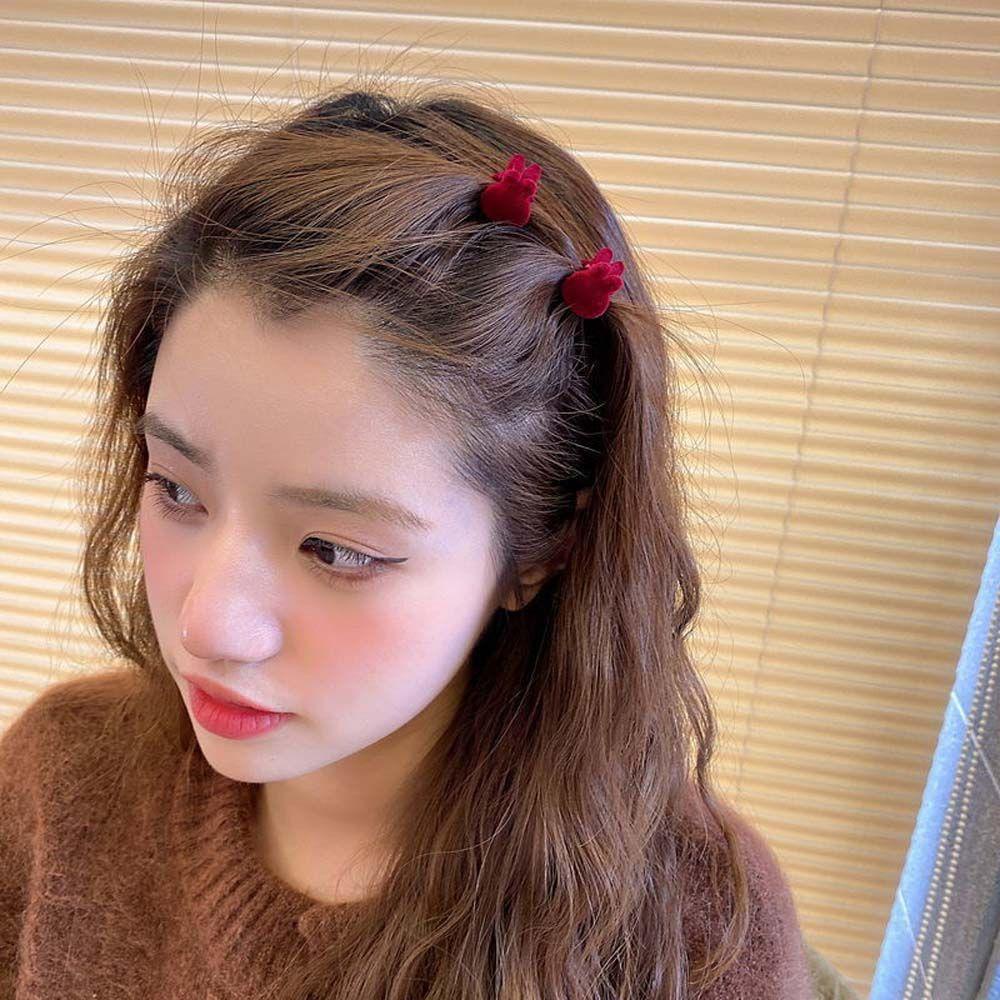 Kẹp Tóc Càng Cua Hình Trái Tim Bằng Acrylic Màu Đen / Đỏ Phong Cách Cổ Điển Thời Trang WMES15H Dành Cho Bạn Nữ