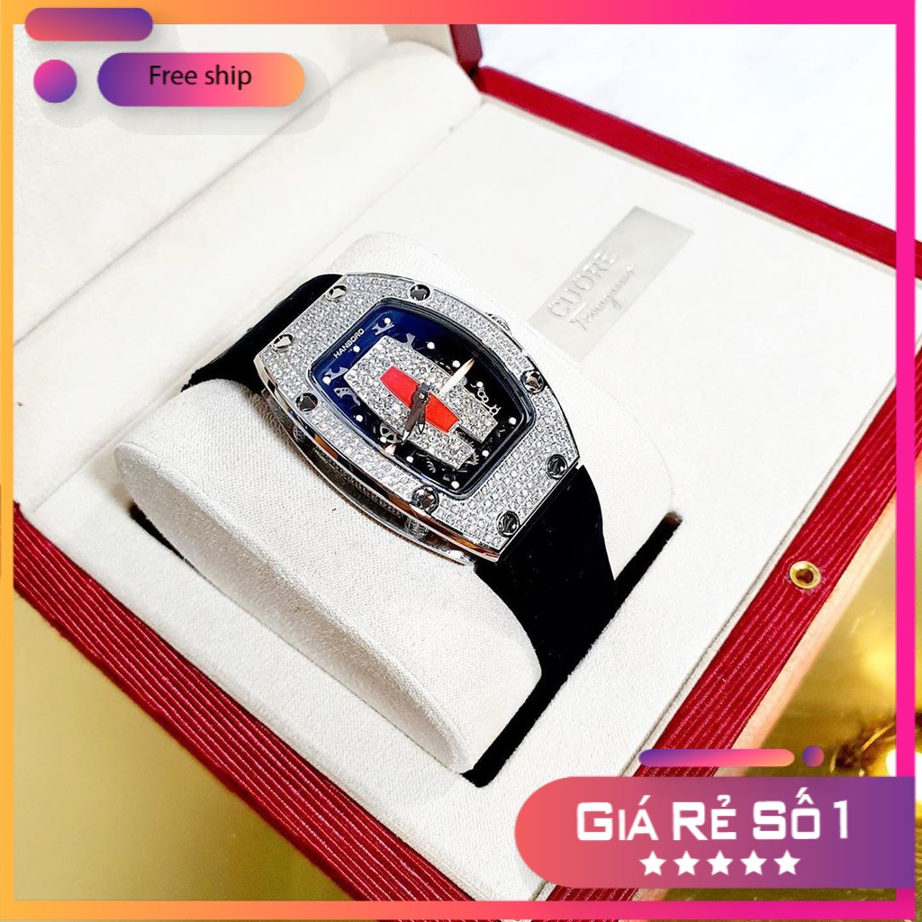 Đồng Hồ Nữ Chính Hãng Hanboro By Huboler HBL-977 Nạm Đá Full Sang Chảnh