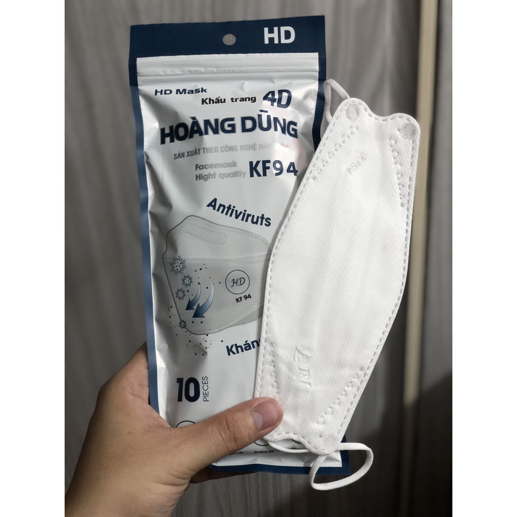 GÓI 10 Chiếc Khẩu Trang KF94 4D người lớn Hoàng Dũng MASK (NGƯỜI LỚN) - LANA QUEEN