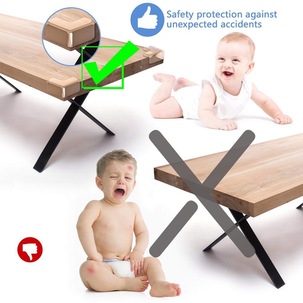 Bộ 4 Miếng Dụng Cụ Silicone Chặn Và Bịt Góc Bàn Tủ Cửa Bảo Vệ Bé 88258 GIA DỤNG STORE 88