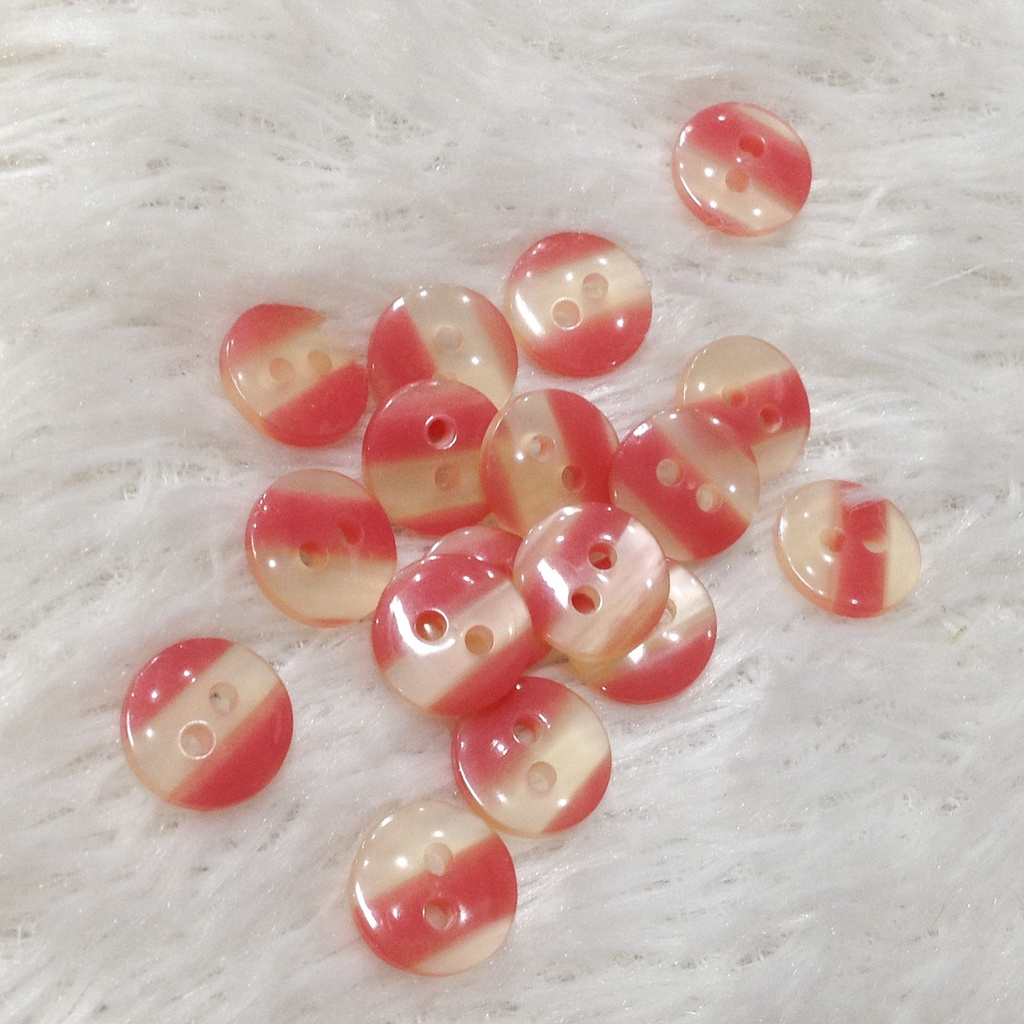 5 Nút áo sơ mi 2 lỗ hoa văn sọc nhiều màu Cúc khuy đính trang phục giá rẻ size 1.1cm