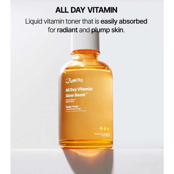 Toner dưỡng sáng da JUMISO ALL DAY VITAMIN GLOW BOOST FACIAL TONER