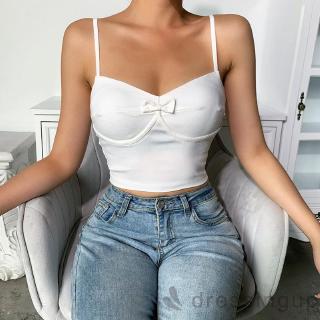 D❃♪Dây đeo vai có thể điều chỉnh nơ gợi cảm dành cho nữ Áo trắng