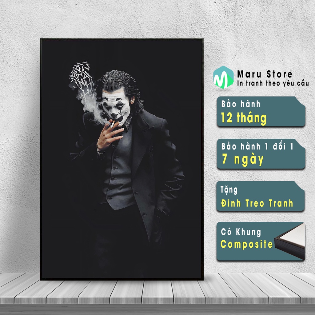 Tranh Canvas Joker Treo Tường, Có Khung Composite tại Maru Store 2020