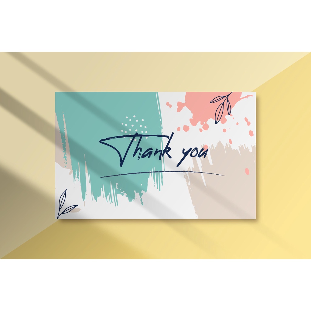 Hộp 100 card cám ơn, card Thank you họa tiết Hoa (9 mẫu)  dành riêng cho shop bán hàng