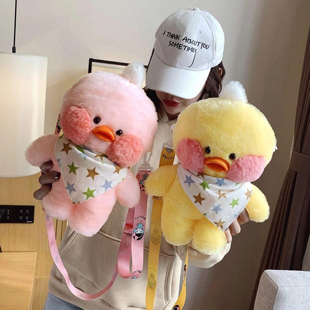 Ba Lô Đeo Vai Hình Vịt Nhồi Bông 28cm Dễ Thương Cho Bé