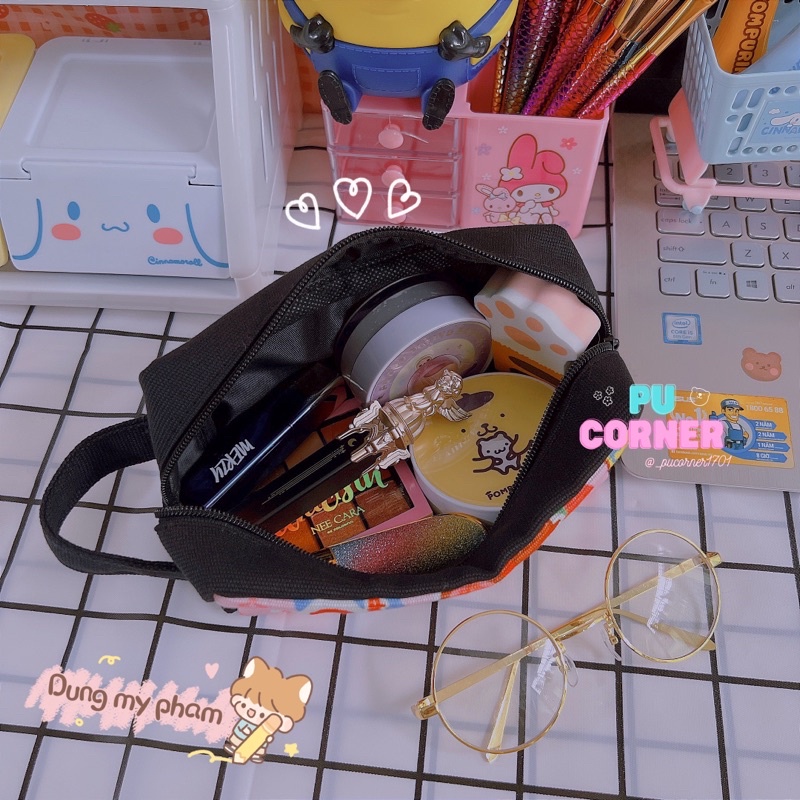 Hộp bút vải canvas cute nhiều mẫu