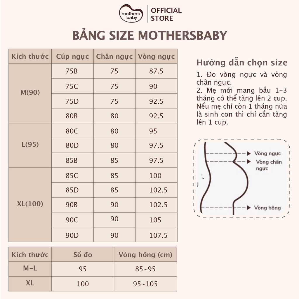 Áo Lót Bầu Sau Sinh Cho Con Bú Chống Chảy Xệ Cao Cấp Chất Liệu Cotton Thương Hiệu Mothersbaby Hàn Quốc