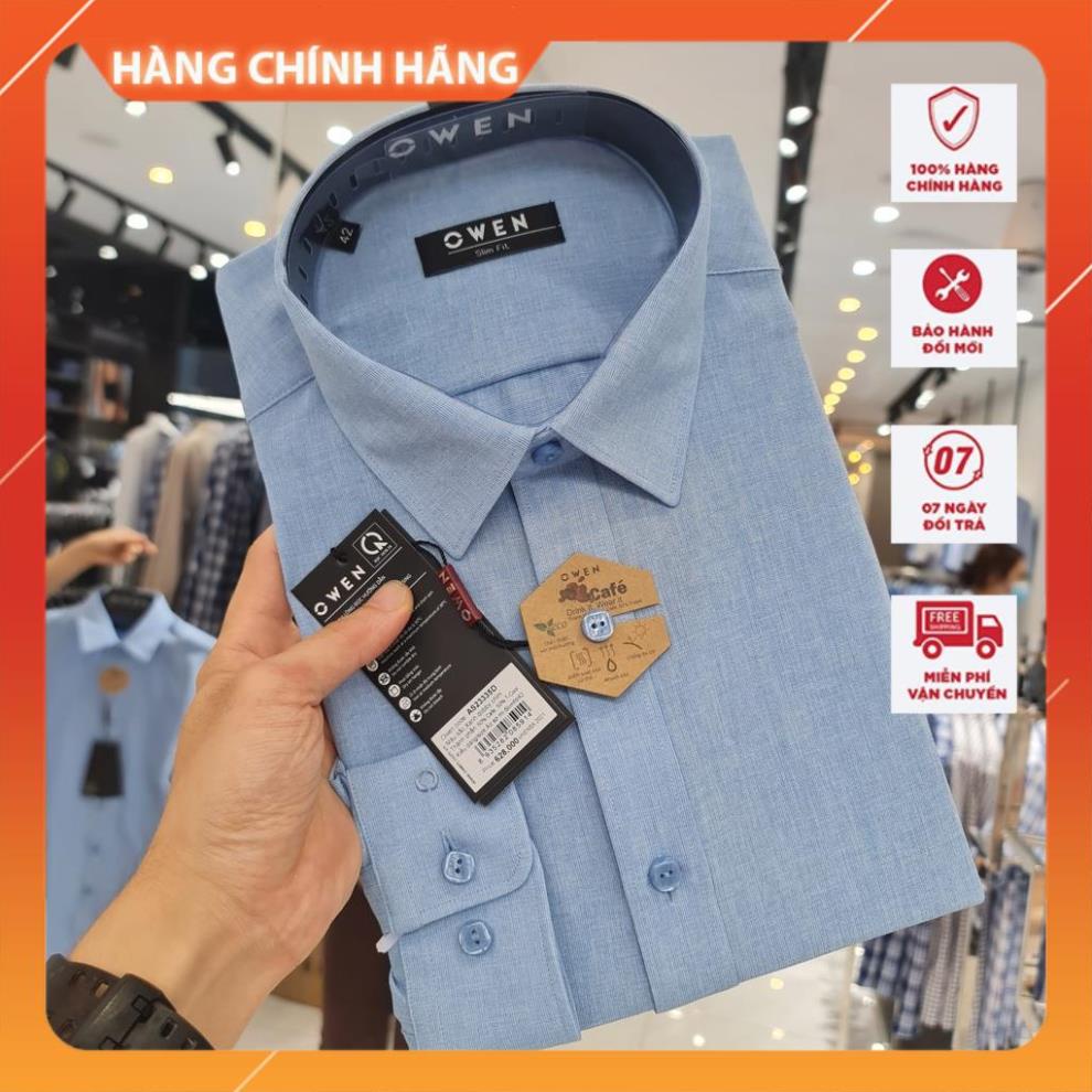 OWEN - (CHÍNH HÃNG) Áo sơ mi nam dài tay dáng SLIMFIT sợi Cafe - Mã AS23335D - OWEN Flagship Store