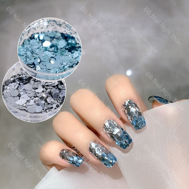 Nhũ kim tuyến nail siêu sáng JELIVA 2 màu