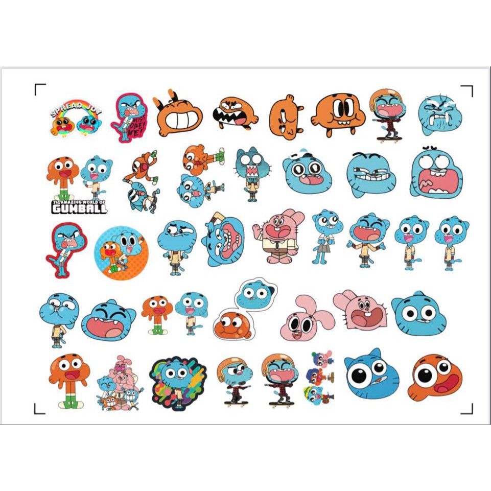 Sticker Gumball chống nước cao cấp bền đẹp phong cách Gumball Dán điện thoại, laptop, vali, mũ bảo h