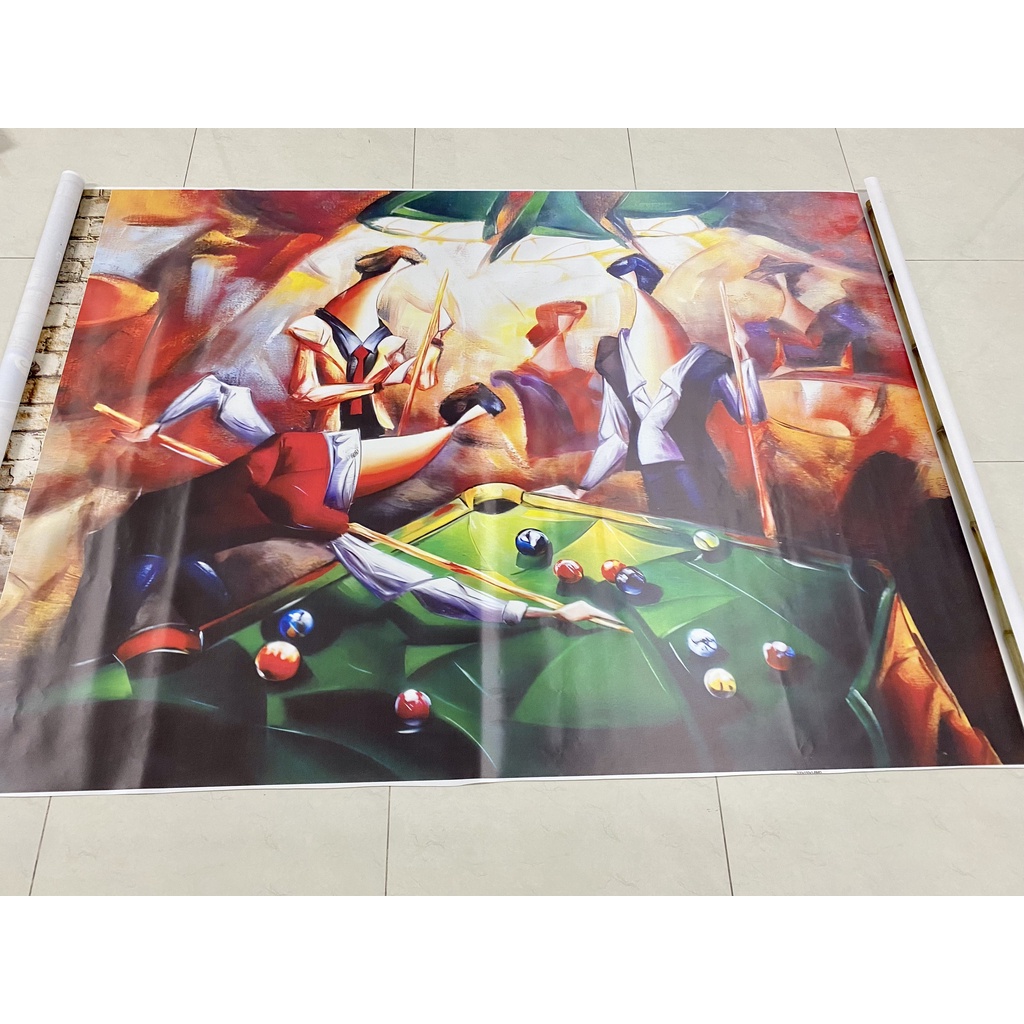 Tranh dán tường club bida 3D tặng kèm keo dán tường