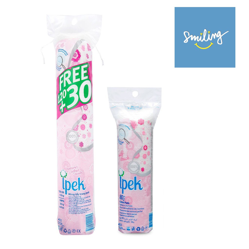 Bông Tẩy Trang Ipek 100% Cotton 80/130/150 Miếng