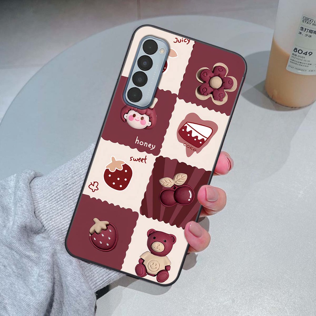 Ốp Oppo Reno4 / Reno4 Pro / Reno 4 in hình trái tim, caro kẹo ngọt đầy cá tính siêu đẹp siêu chất